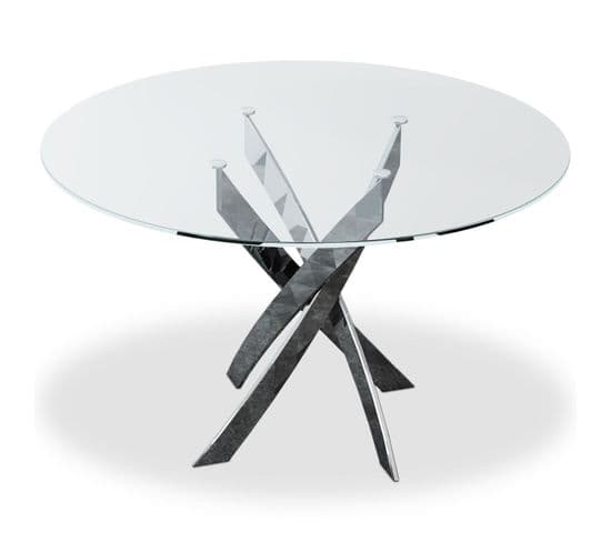 Table De Repas Ronde "rixa" 120cm Argent