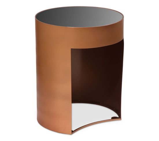 Table D'appoint Design "sela" 50cm Cuivre et Noir