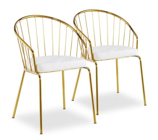 Lot De 2 Chaises Design "comado" 77cm Blanc