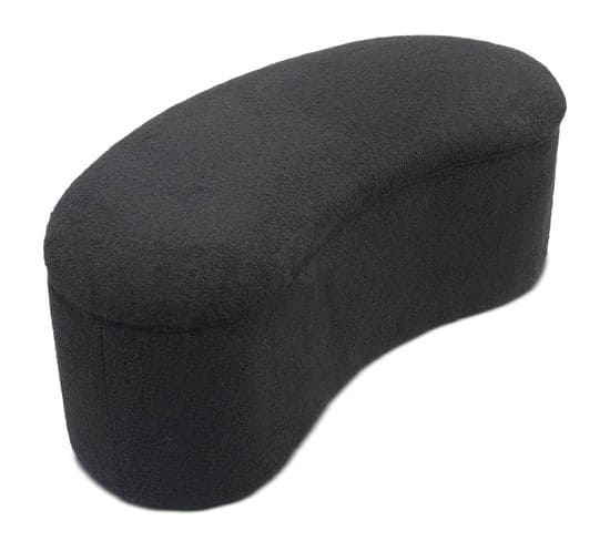 Banquette Et Coffre Bouclette "courbe" 120cm Noir