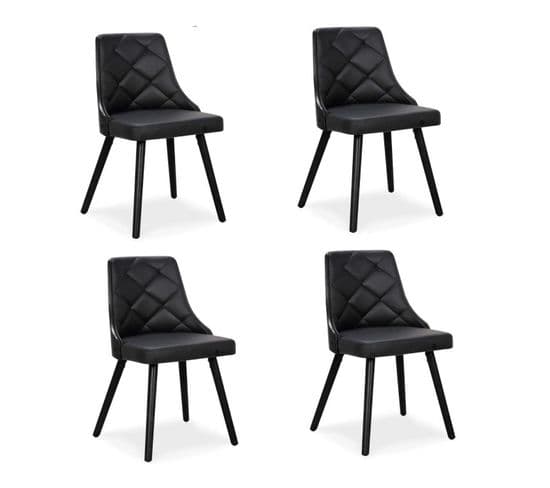 Lot De 4 Chaises Scandinave "cargo" 79cm Noir