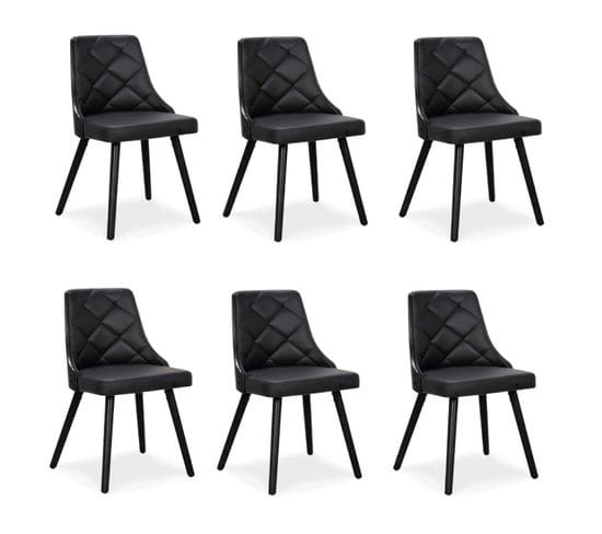 Lot De 6 Chaises Scandinave "cargo" 79cm Noir