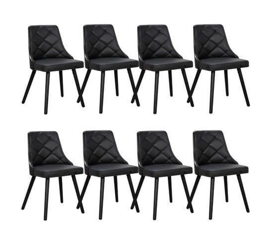 Lot De 8 Chaises Scandinave "cargo" 79cm Noir