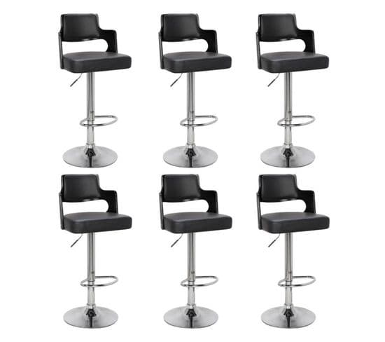 Lot De 6 Chaises De Bar "paddington" 110cm Noir