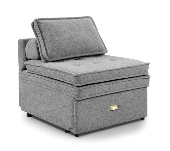 Fauteuil Convertible Bouclette "ambre" 99cm Gris