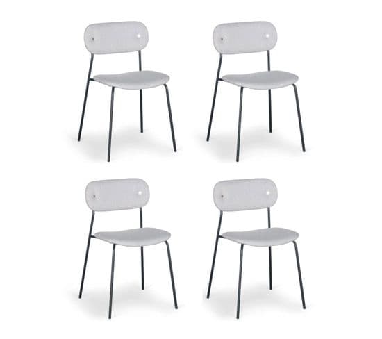 Lot De 4 Chaises Design "tyler" 80cm Gris