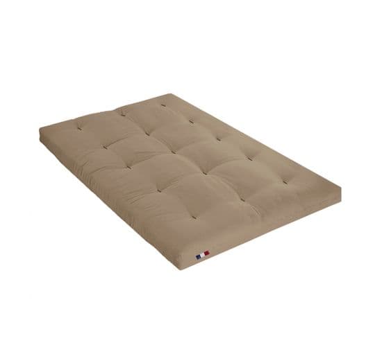 Matelas Futon Coton Taupe 140x190