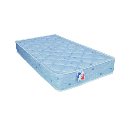 Matelas bébé Coton Hypoallergenique En Mousse Ferme Bleu 60x120