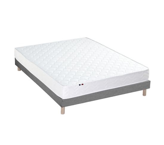 Ensemble Matelas Mousse Reversible Stratus + Sommier 140x190 Sommier Gris Chine