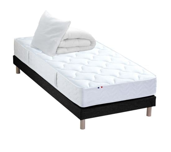 Pack Astre Matelas Ressorts + Sommier + Couette + Oreillers - 90 X 190 Cm