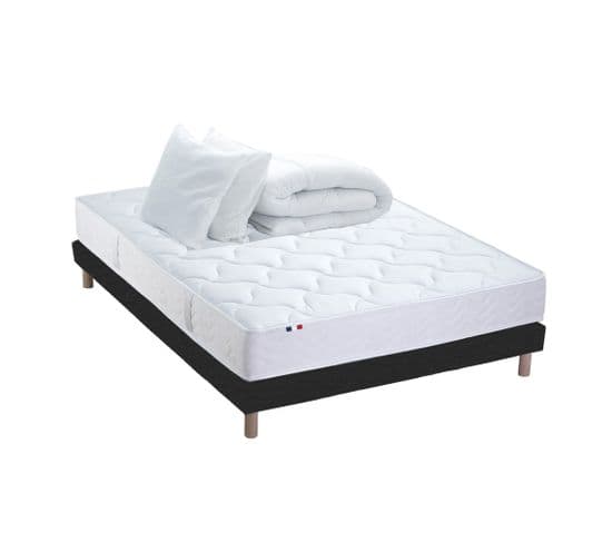 Pack Astre Matelas Ressorts + Sommier + Couette + Oreillers - 140 X 190 Cm