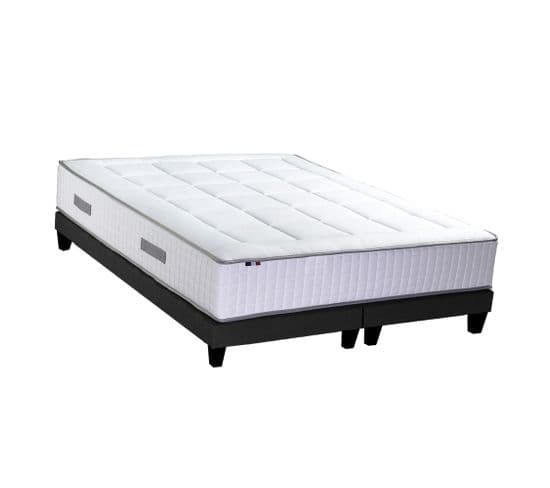 Ensemble Matelas Ressort 7 Zones + Mémoire De Forme + Sommier Bellagio 2x80 X 200 Cm