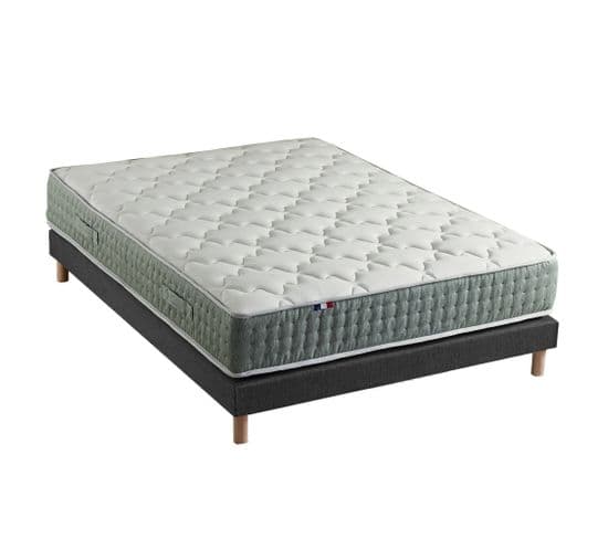 Ensemble + Matelas Ressort 7 Zones Face Hiver/eté Différente Hygge 160 X 200 Cm Noir