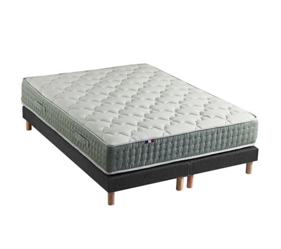 Ensemble + Matelas Ressort 7 Zones Face Hiver/eté Différente Hygge 2x90 X 200 Cm Noir