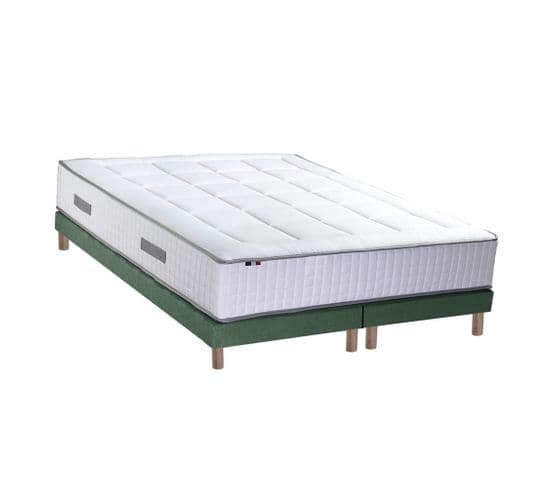 Ensemble Matelas Ressorts 7 Zones H30cm + Sommier Palacio 2 160x200 Vert