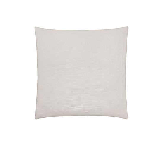 Taie D'oreiller Uni En Gaze De Coton Greige 65x65