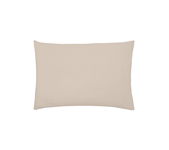 Taie D'oreiller En Gaze De Coton Beige 50x75