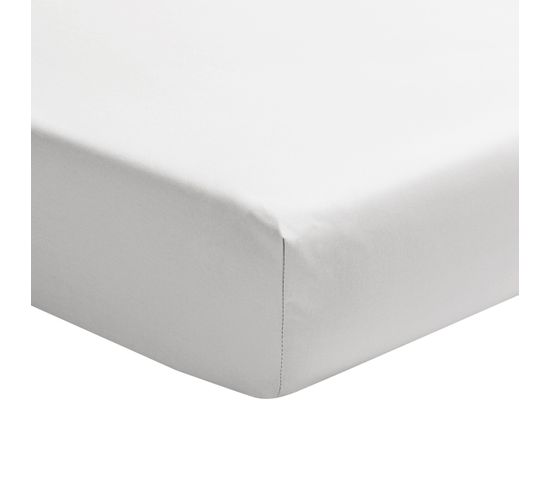 Drap Housse En Satin De Coton Blanc 90x200