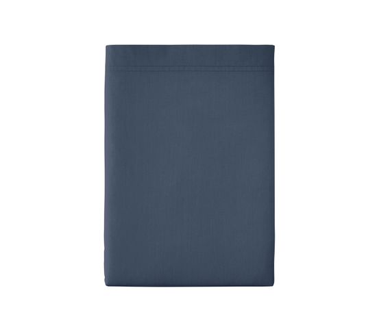 Drap Plat En Percale De Coton Bleu Nuit 240x300