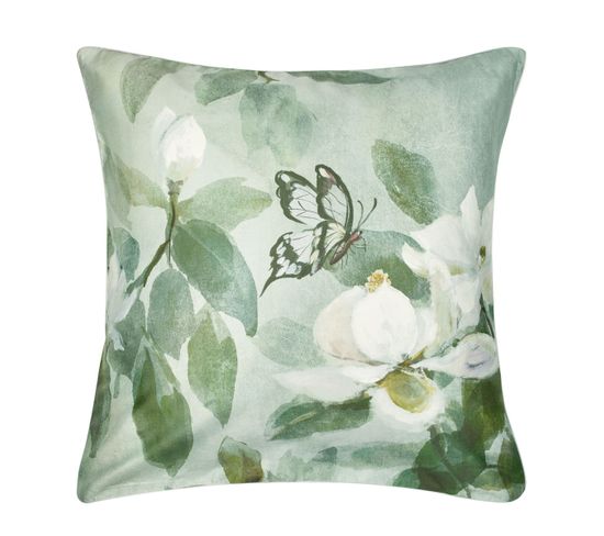 Taie D'oreiller Imprimée En Satin De Coton Vert 65x65