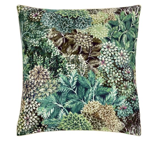 Taie D'oreiller Imprimée En Satin De Coton Vert 65x65