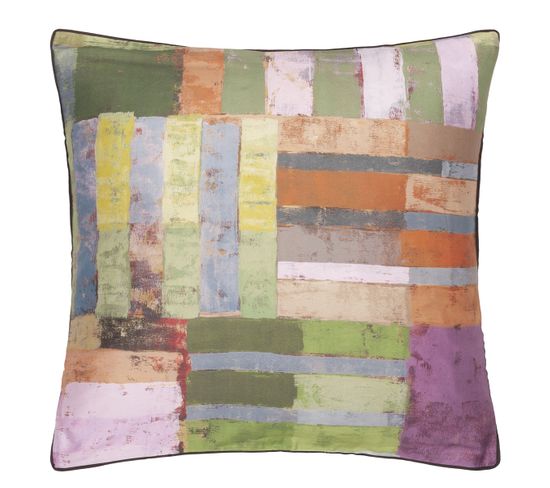 Taie D'oreiller En Satin De Coton Multicolore 65x65