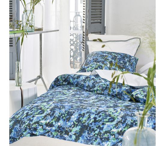 Housse De Couette En Percale De Coton Bleu 240x220