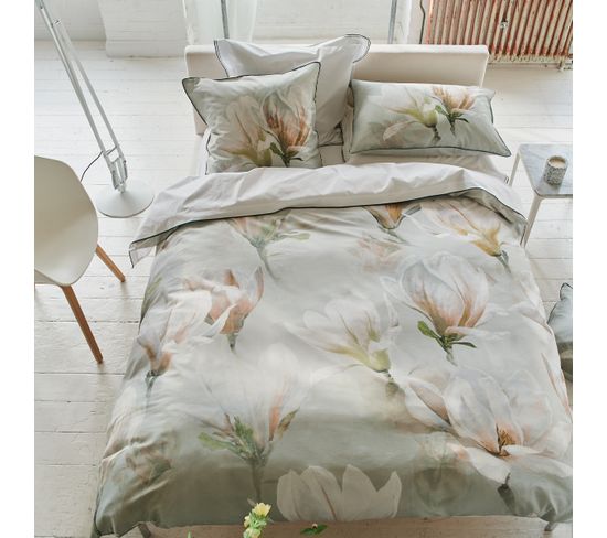 Housse De Couette En Satin De Coton Gris 140x200