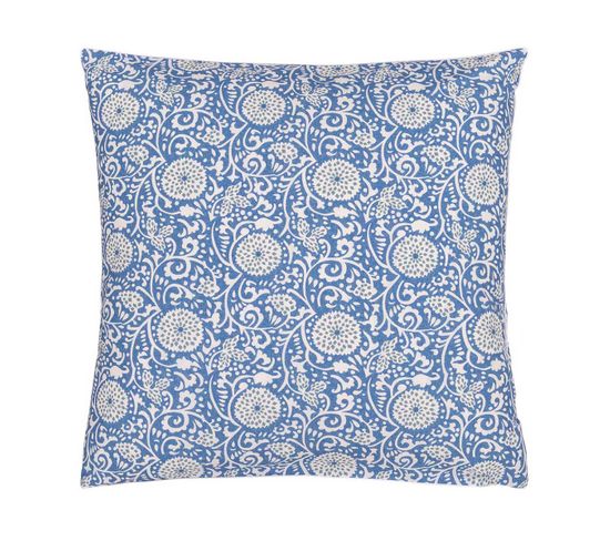 Taie D'oreiller Imprimée En Percale De Coton Bleu 65x65