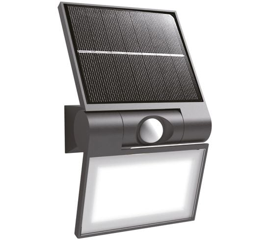 Applique Solaire Avec Détecteur De Mouvement Ip44 (2000lm 6500k A++) Noire - Voltman