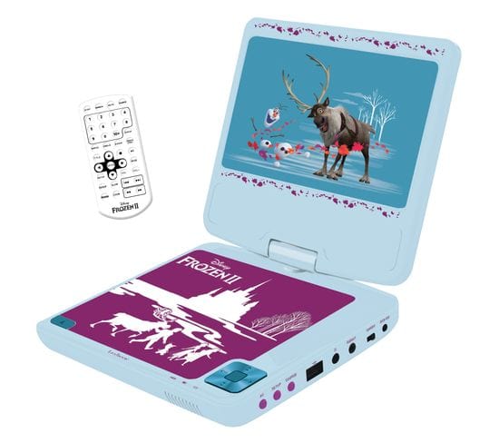 Lecteur Dvd Portable Avec Écran Rotatif 7""et Port Usb, Écouteurs Reine Des Neiges