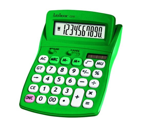Calculatrice De Bureau Verte 10 Chiffres Avec Écran à Angle Ajustable Et Finition Rubber