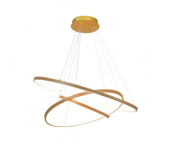 Suspension Circulaire Dimmable En Simili Cuir 3 Anneaux - Apollon