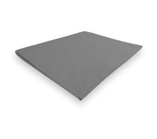 Drap Plat Camille Coton Percale 240x300 Cm Gris