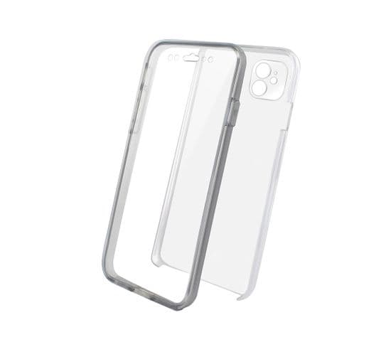 Coque Semi-rigide 360° Pour iPhone 12 Mini - Transparente / Grise