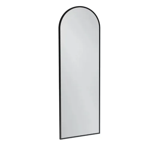 Miroir De Salle De Bain Grande Hauteur Silhouette 120x40cm, Laqué Noir Satiné