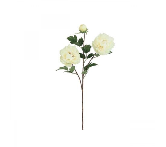 Pivoine Artificielle En Tige Blanche 70cm Lot De 4