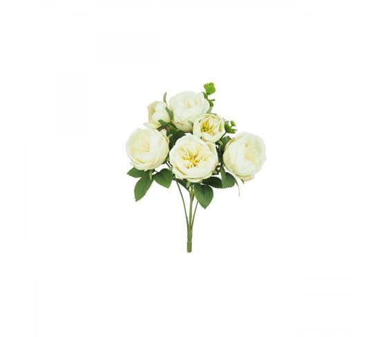 Bouquet Artificiel De Pivoines 32cm Blanc Lot De 2