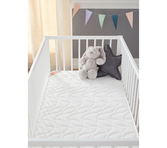 Matelas Bébé Climatisé Eté/hiver - 60x120 Cm - Epaisseur 14cm - Anti Acarien - Fabrication Francaise