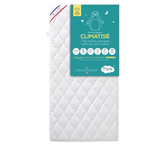 Matelas Bébé Climatisé 70x140 Cm - 1 Face Été / 1 Face Hiver - Anti Acarien - Déhoussable - Oekotex®