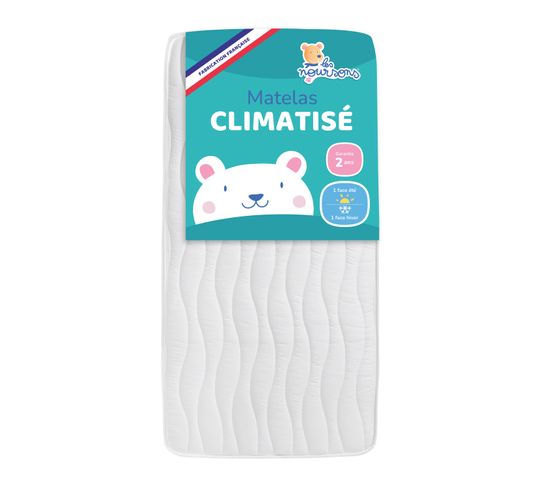 Matelas Mousse Bébé 70x140 Cm - Réversible - Epaisseur 10 Cm