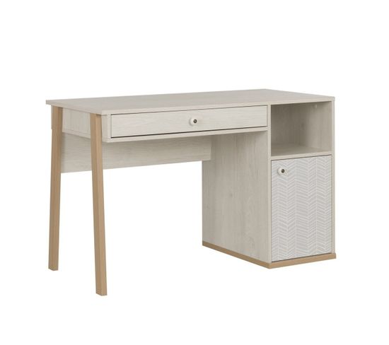 Bureau Avec 1 Niche, 1 Porte Et 1 Tiroir