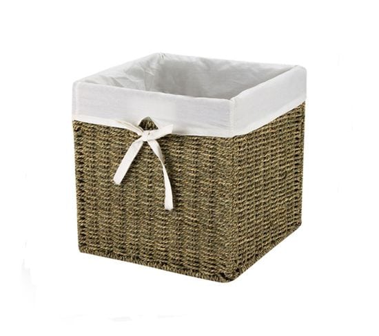 Cube De Rangement En Jonc De Mer 28x28x28cm