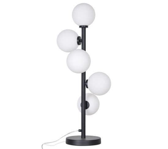 Edmond - Lampe Cinq Globes Noire