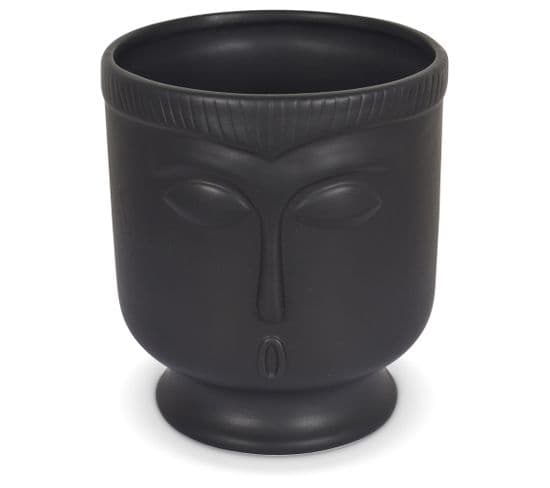 Vase Ceramic Visage Icone Noir