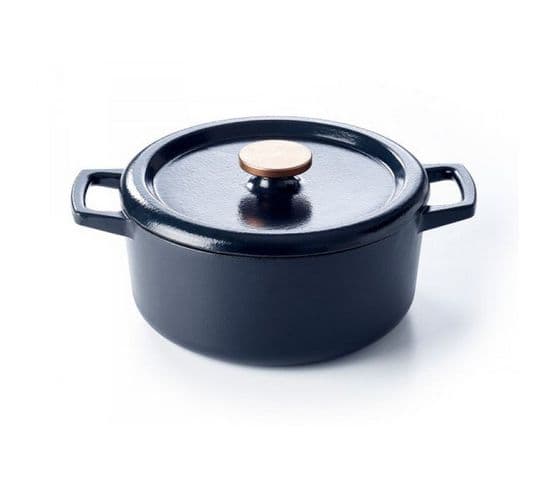 Cocotte Ronde En Fonte Émaillée 26cm Noir - 15141264