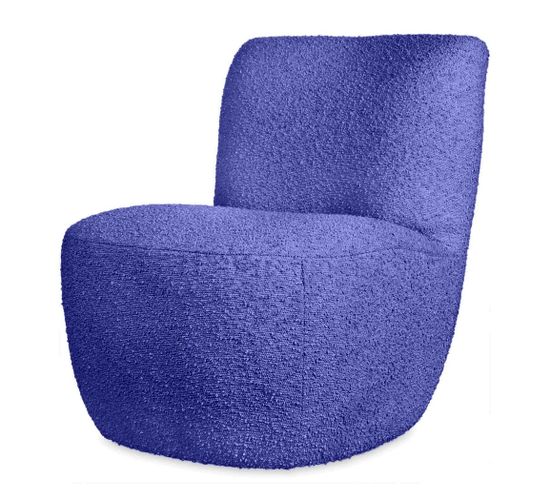 Fauteuil Eve Tissu Bouclette Bleu