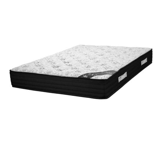 Matelas 140x190 Black Mattress - Ressorts - Hauteur 25 Cm - Soutien Très Ferme