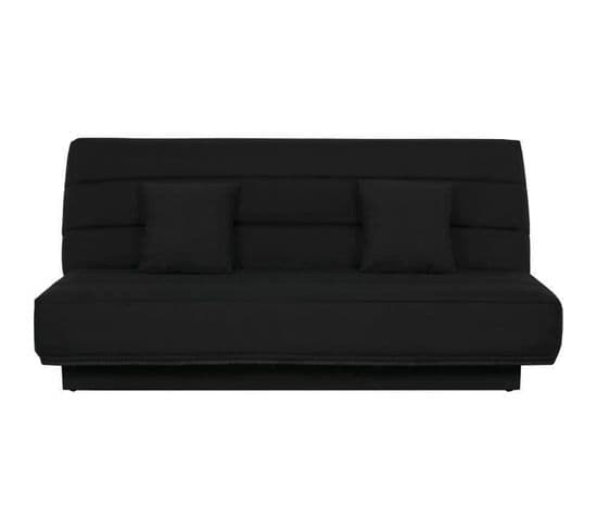 Banquette Clic Clac 120 X 190 Cm Tissu Noir Melissa