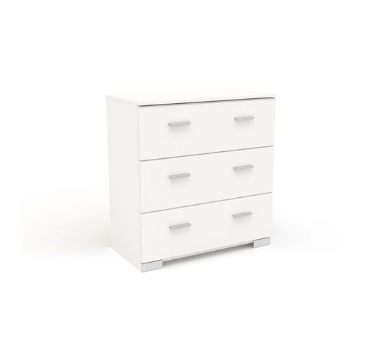 Commode 3 Tiroirs "max" 76cm Blanc